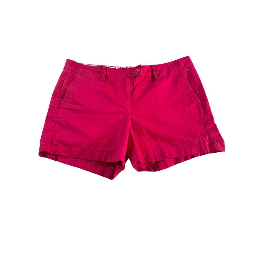 Tommy Hilfiger Women’s Size 14 Pink Cotton Chino Shorts Preppy Summer